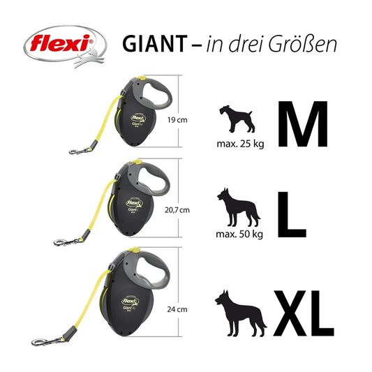 Flexi Giant L mit Gurt 8m - schwarz