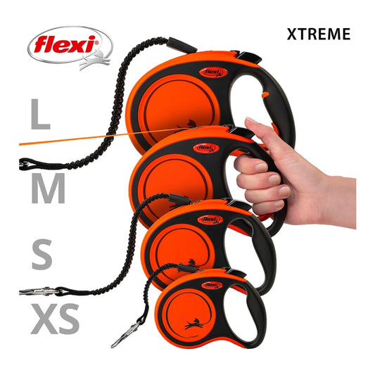 Flexi XTREME L mit Gurt 5m - schwarz/orange