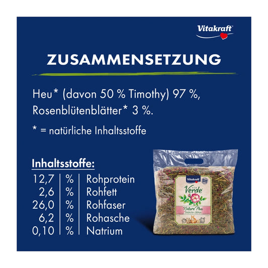Vitakraft Vita Verde® Heu & Wildrose, 500g