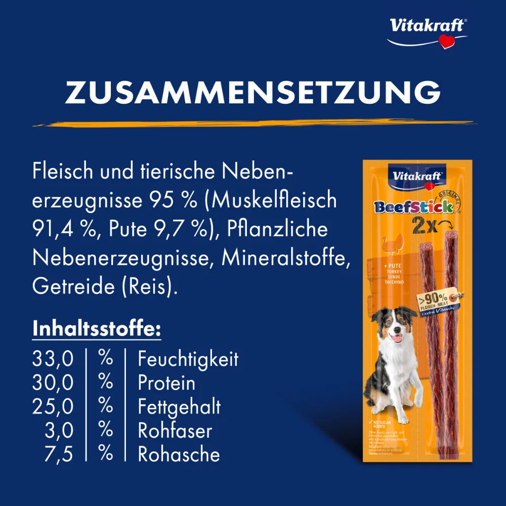 Vitakraft Beef Stick® Original Pute, 2er