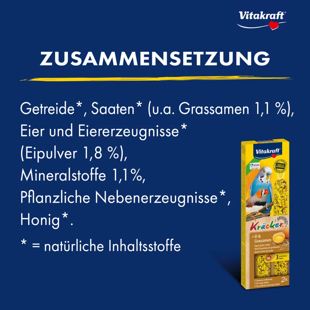 Vitakraft Kräcker® + Ei & Grassamen