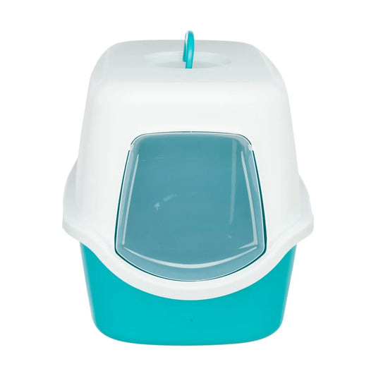TRIXIE Katzentoilette Vico, mit Haube 40x40x56cm, türkis/weiß