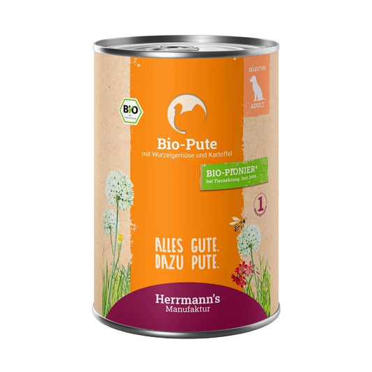 Herrmanns Selection Adult Bio Pute mit Wurzelgemüse, Kartoffeln