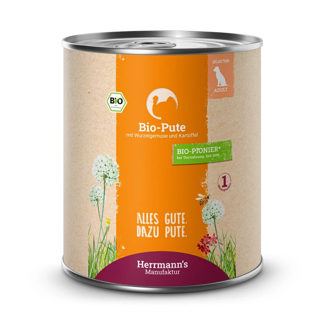Herrmanns Selection Adult Bio Pute mit Wurzelgemüse, Kartoffeln