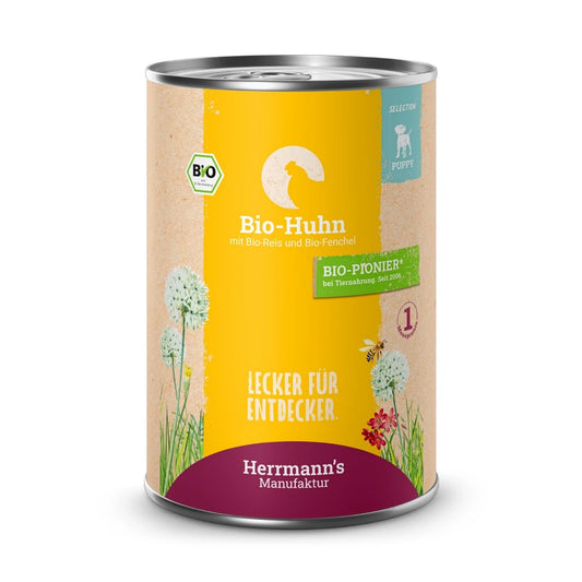 Herrmanns Selection Puppy Bio Huhn mit Reis und Fenchel