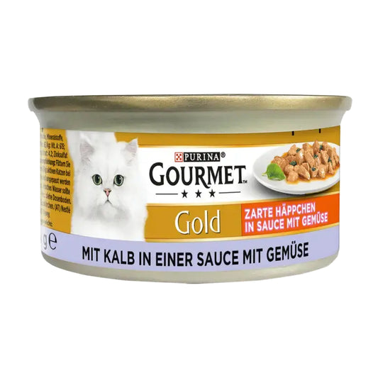 GOURMET Gold Zarte Häppchen in Sauce mit Gemüse & Kalb 85g