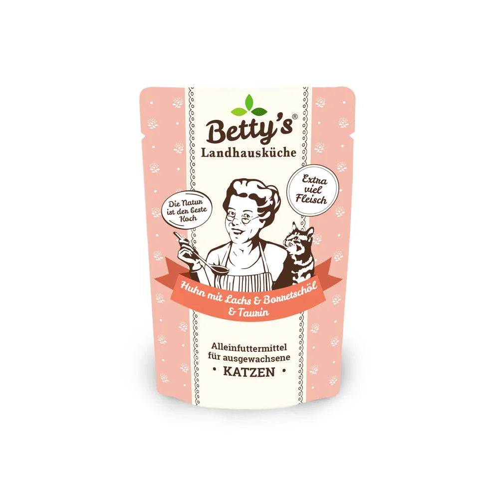 Betty's Landhausküche Frischebeutel Huhn & Lachs mit Borretschöl 100g