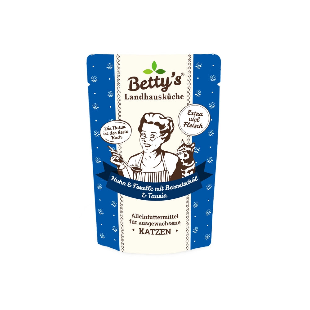 Betty's Landhausküche Frischebeutel Huhn & Forelle mit Borretschöl 100g