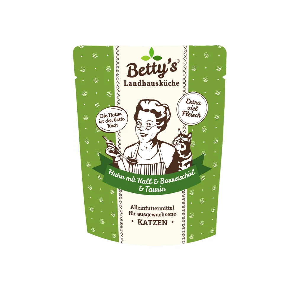 Betty's Landhausküche Frischebeutel Huhn mit Kalb & Borretschöl 250g