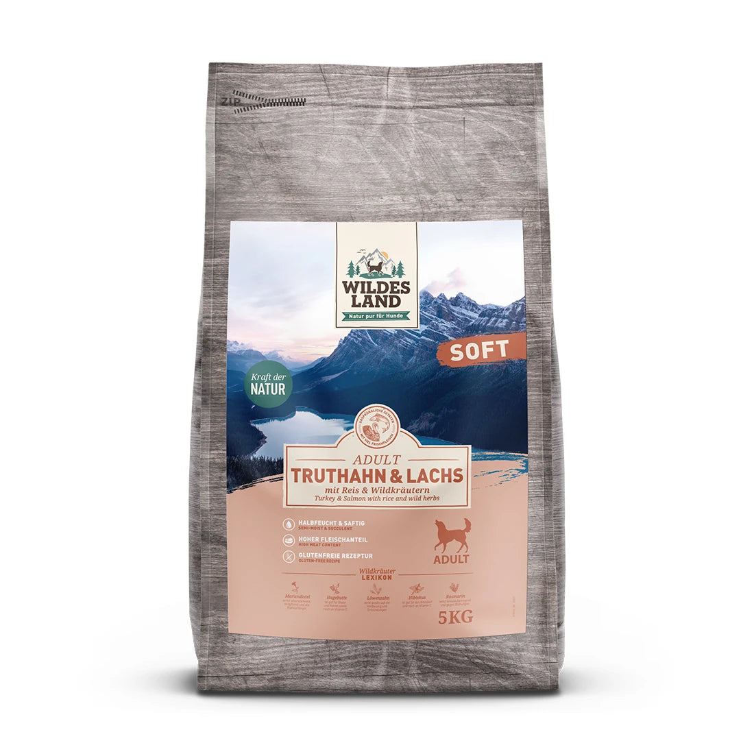 Wildes Land Truthahn und Lachs mit Reis Soft