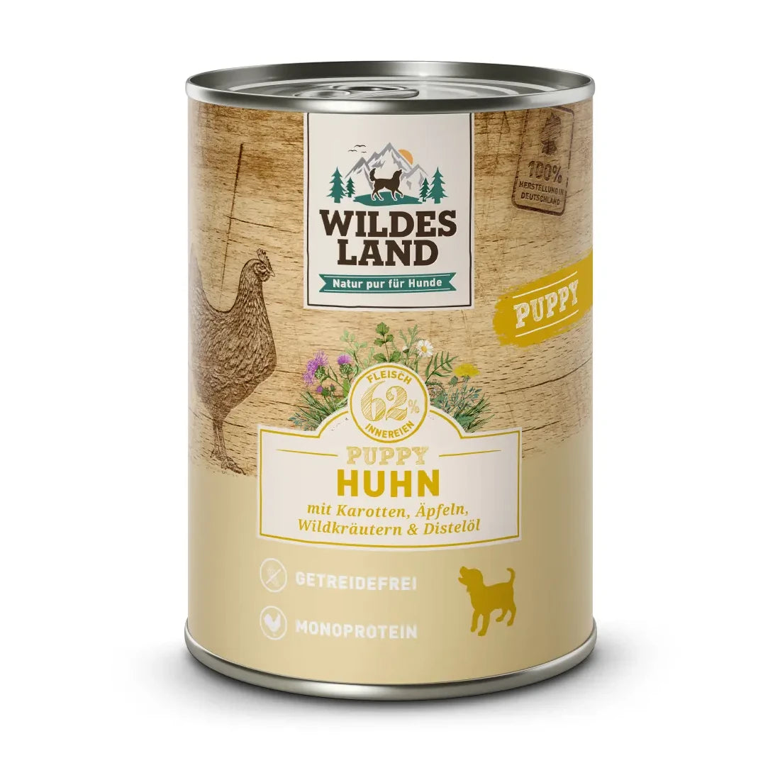 Wildes Land Puppy mit Huhn Karotten & Äpfeln 400g
