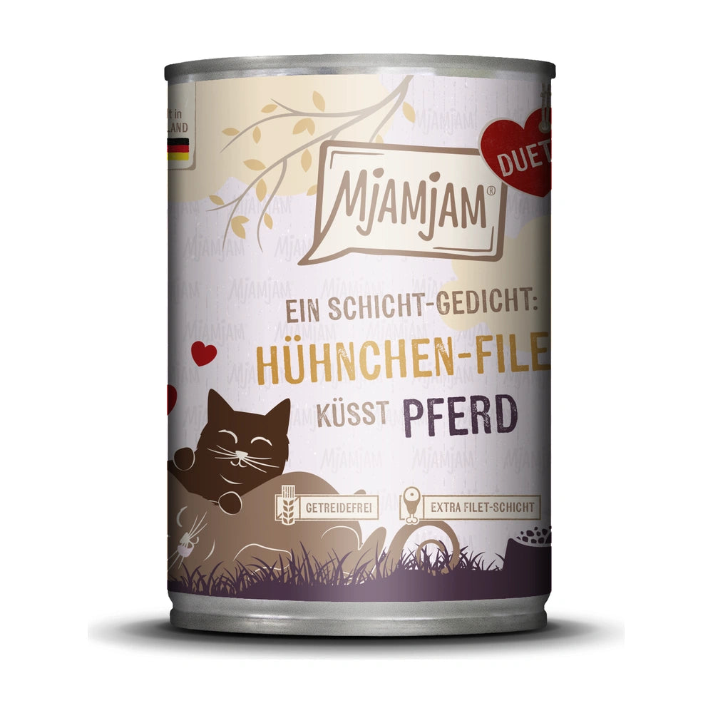 MjAMjAM Duett - Hühnchen-Filet küsst Pferd