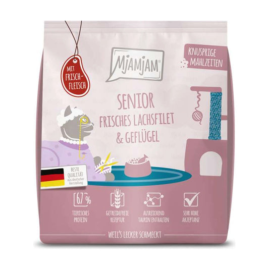 MjAMjAM Knusprige Mahlzeiten - Senior - Frisches Lachsfilet & Geflügel