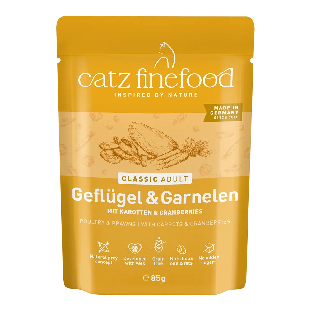Catz finefood CLASSIC Geflügel & Garnele 85g