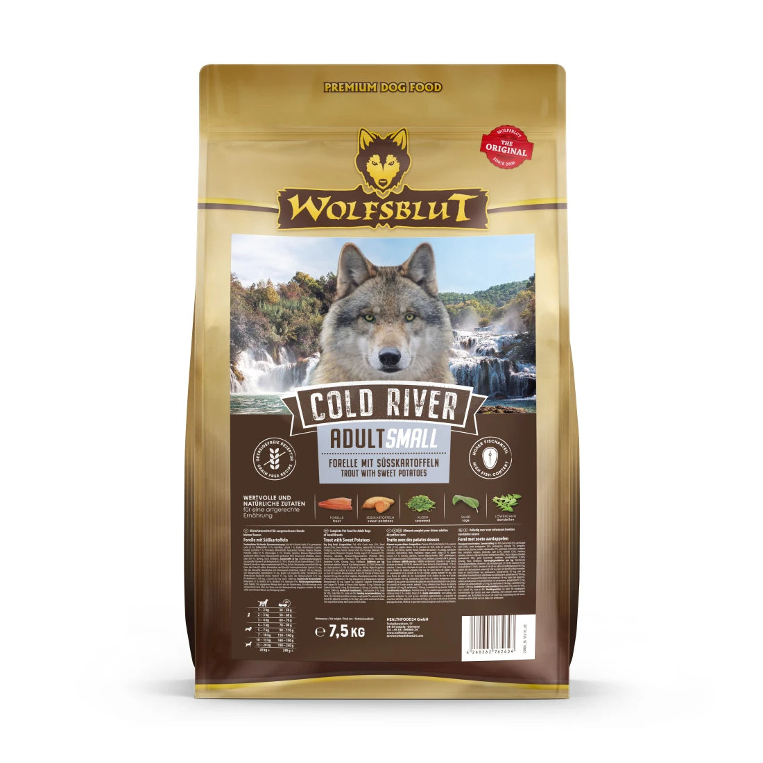 Wolfsblut Cold River Small Breed - Forelle mit Süßkartoffel