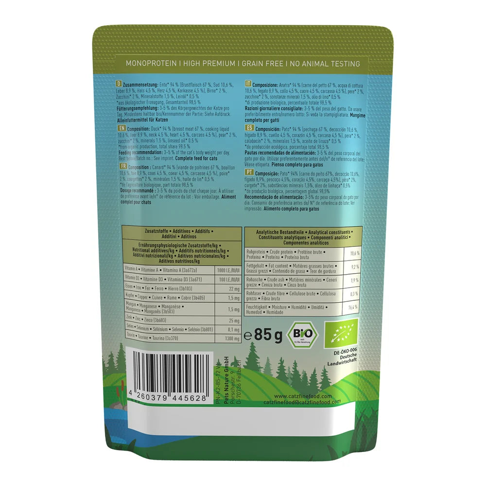 Catz finefood Bio No.505 Ente 85g