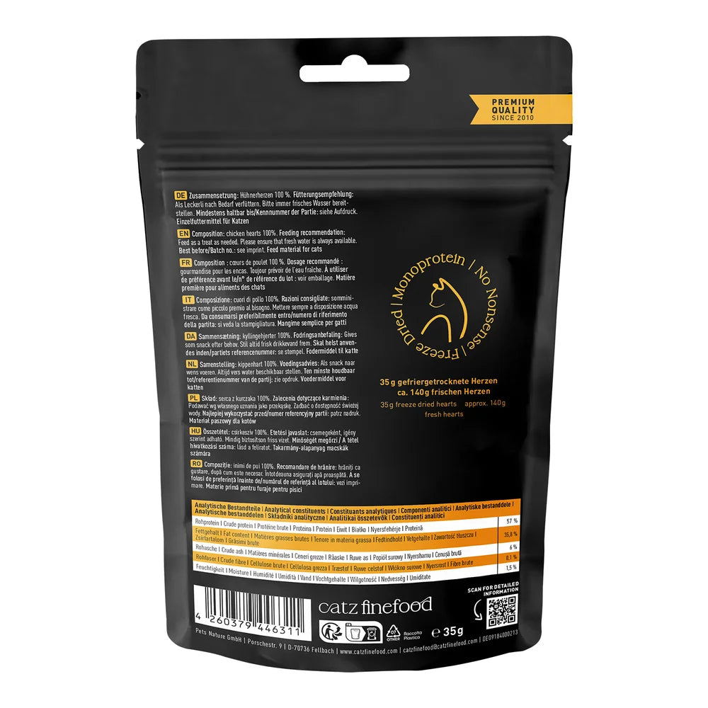 Catz finefood PURE SNACKS HÜHNERHERZEN 35g