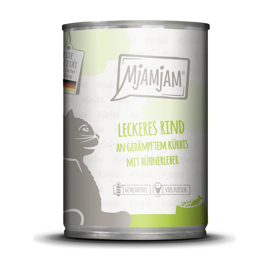 MjAMjAM leckeres Rind an gedämpftem Kürbis mit Hühnerleber