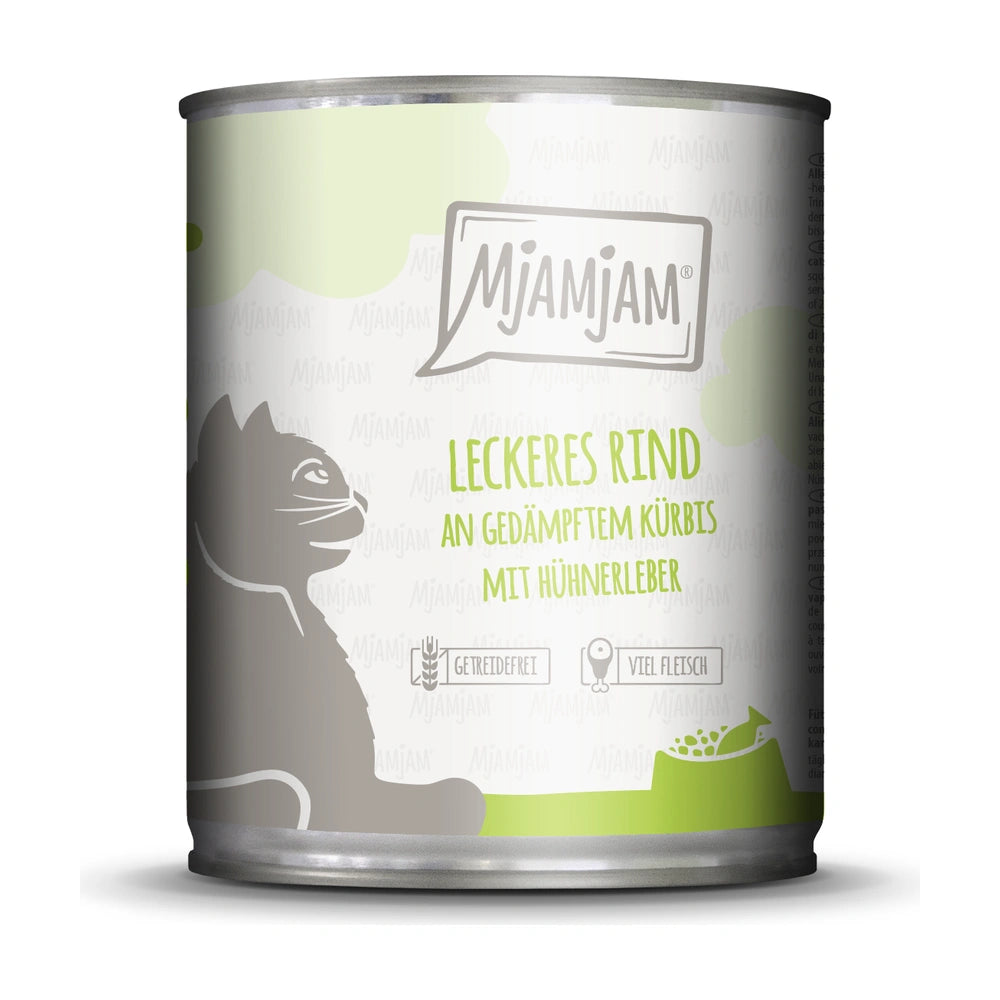 MjAMjAM leckeres Rind an gedämpftem Kürbis mit Hühnerleber