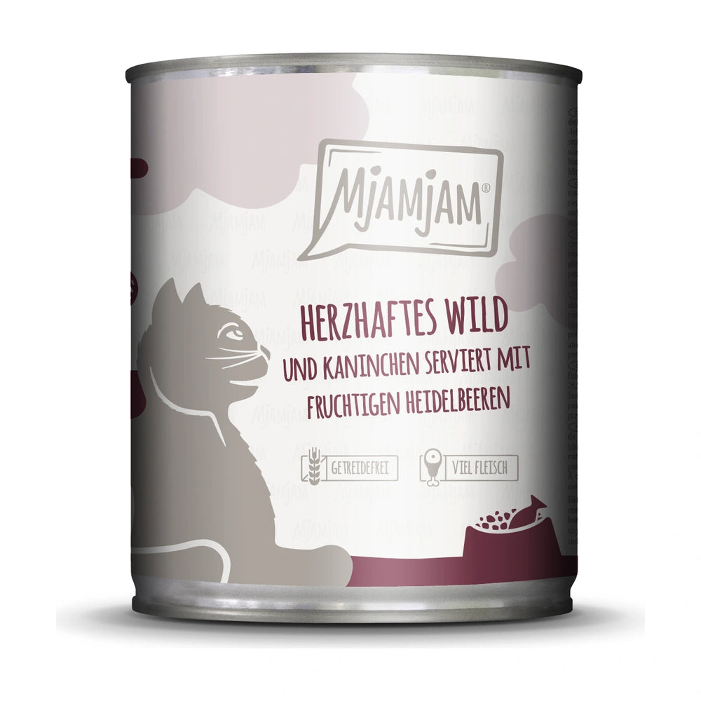 MjAMjAM herzhaftes Wild & Kaninchen an fruchtigen Heidelbeeren
