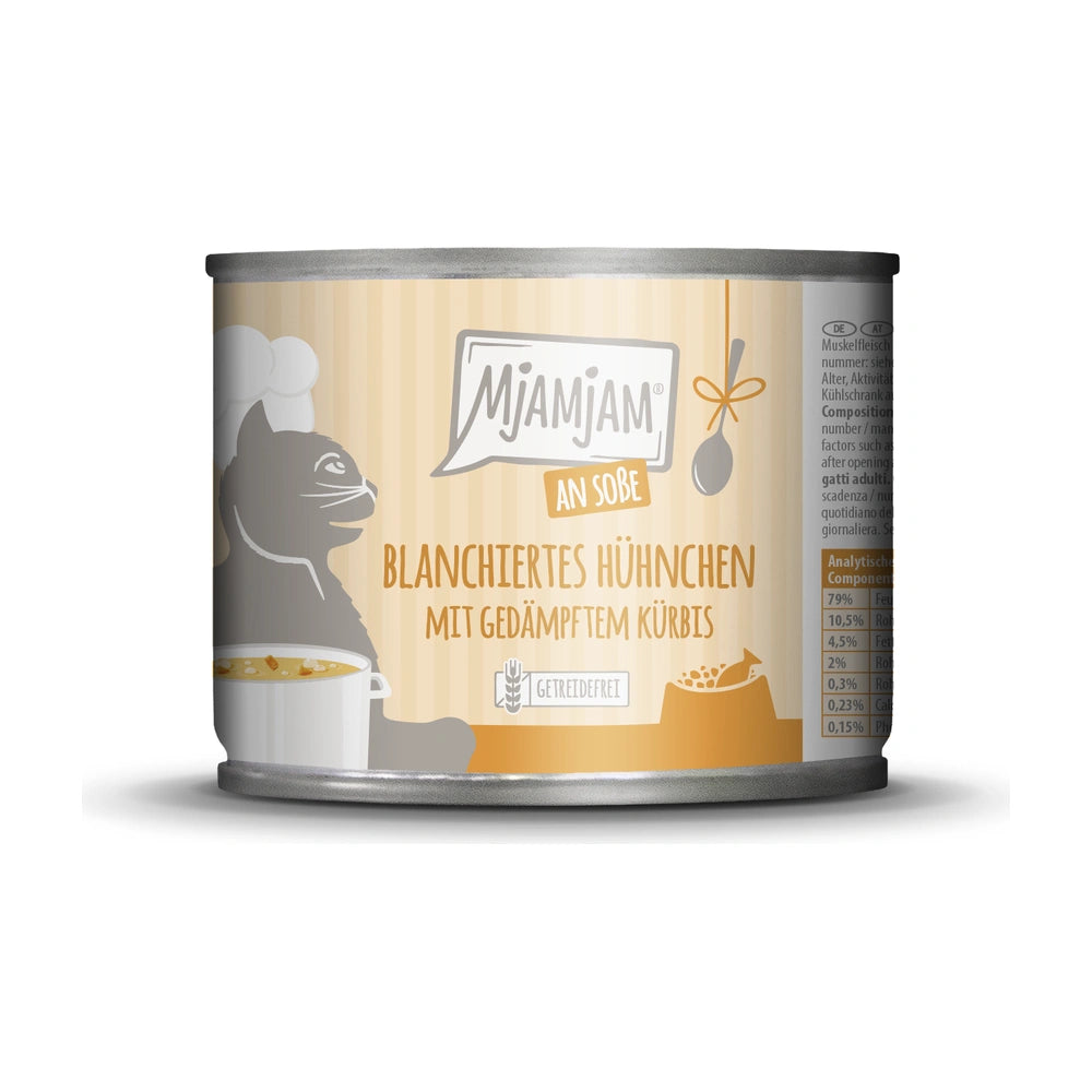 MjAMjAM blanchiertes Hühnchen mit gedämpftem Kürbis an Soße 185g