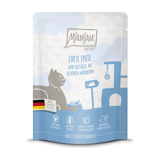 MjAMjAM Quetschie - zarte Ente & Geflügel an leckeren Möhrchen