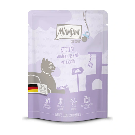 MjAMjAM Quetschie - Kitten vorzügliches Kalb mit Lachsöl