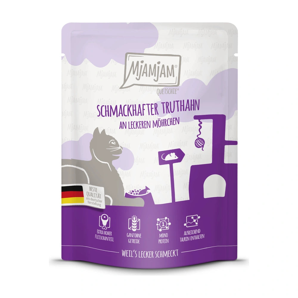 MjAMjAM Quetschie - schmackhafter Truthahn an leckeren Möhrchen