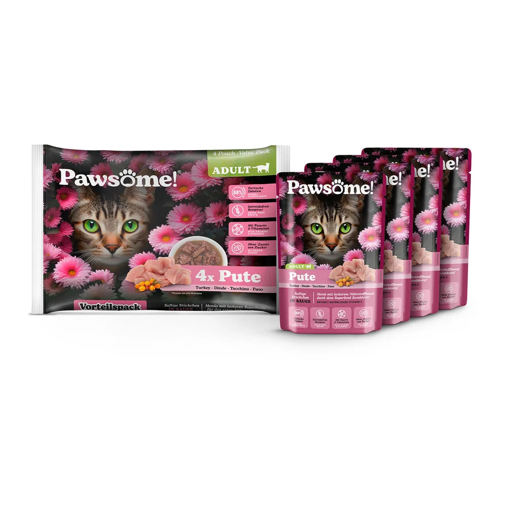 Pawsome Adult Pute 85g 4er Flowpack
