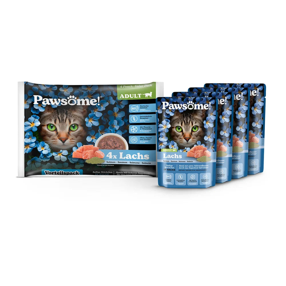 Pawsome Adult Lachs 85g 4er Flowpack