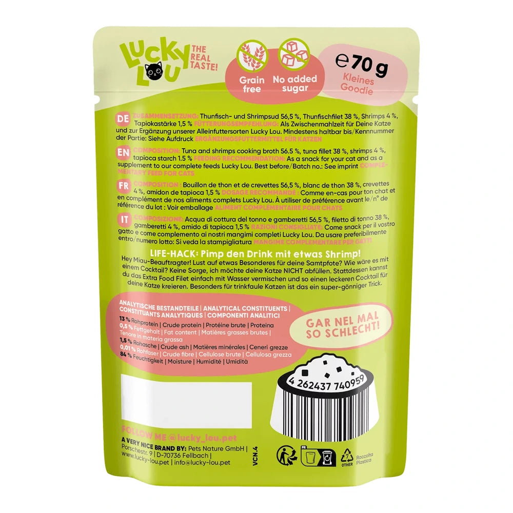 Lucky Lou EXTRA FOOD Thunfisch & Shrims in Jelly 70g Pouch