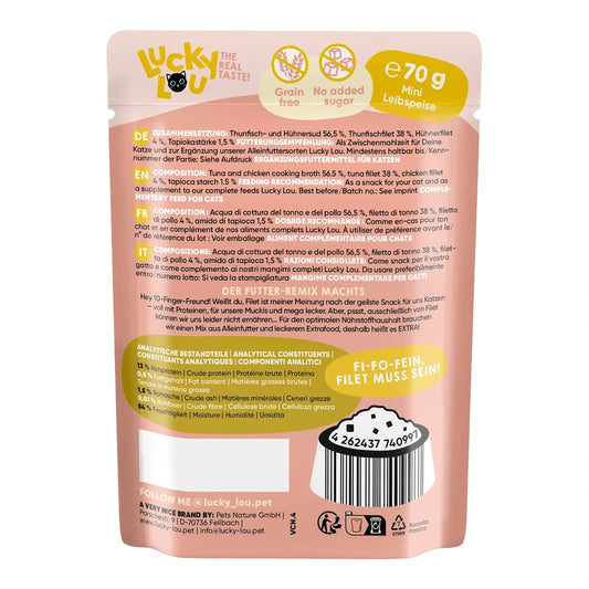 Lucky Lou EXTRA FOOD Thunfisch- & Hühnerfilet in Jelly 70g Pouch