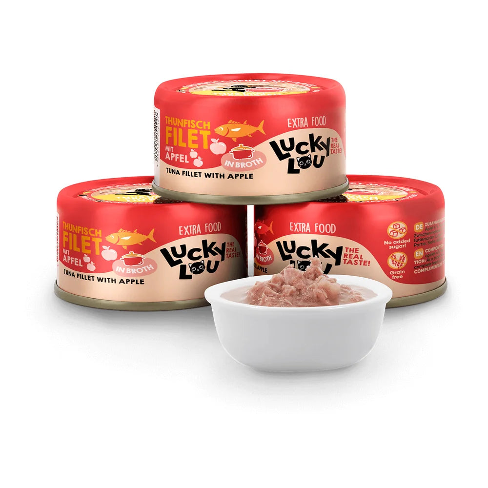 Lucky Lou EXTRA FOOD Thunfisch mit Apfel in Broth 70g Dose