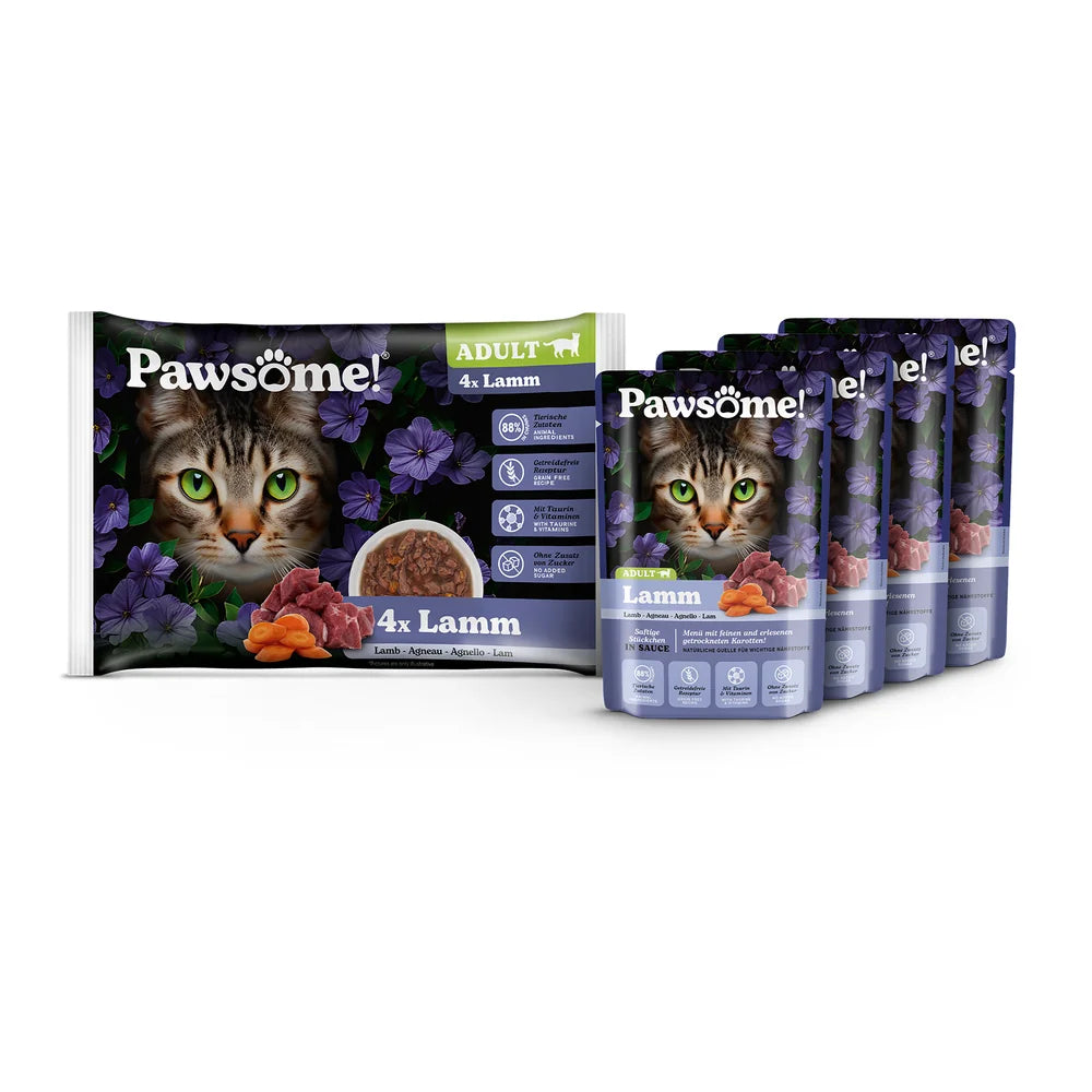 Pawsome Adult Lamm 85g 4er Flowpack