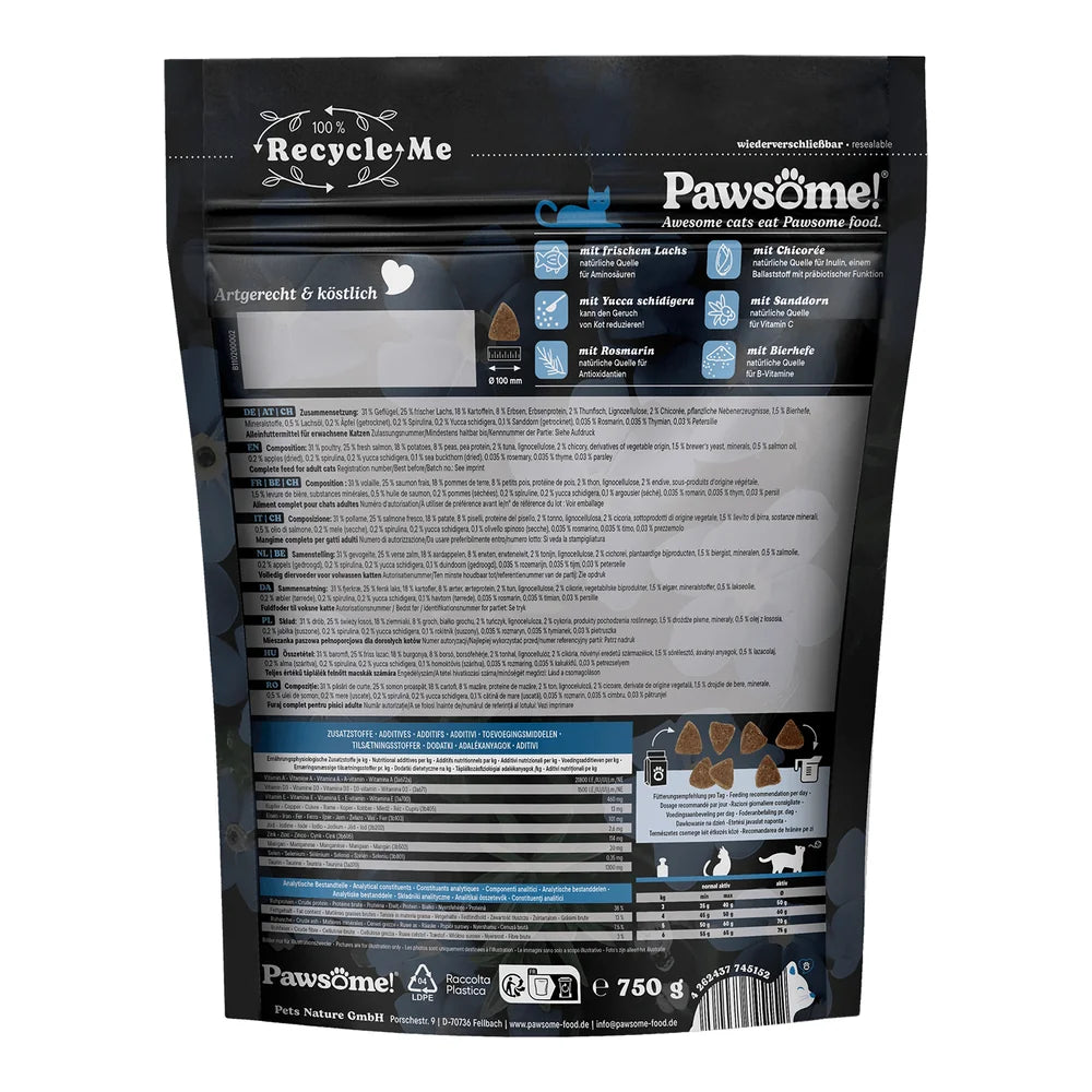 Pawsome Fresh & Dry Adult Lachs 750g