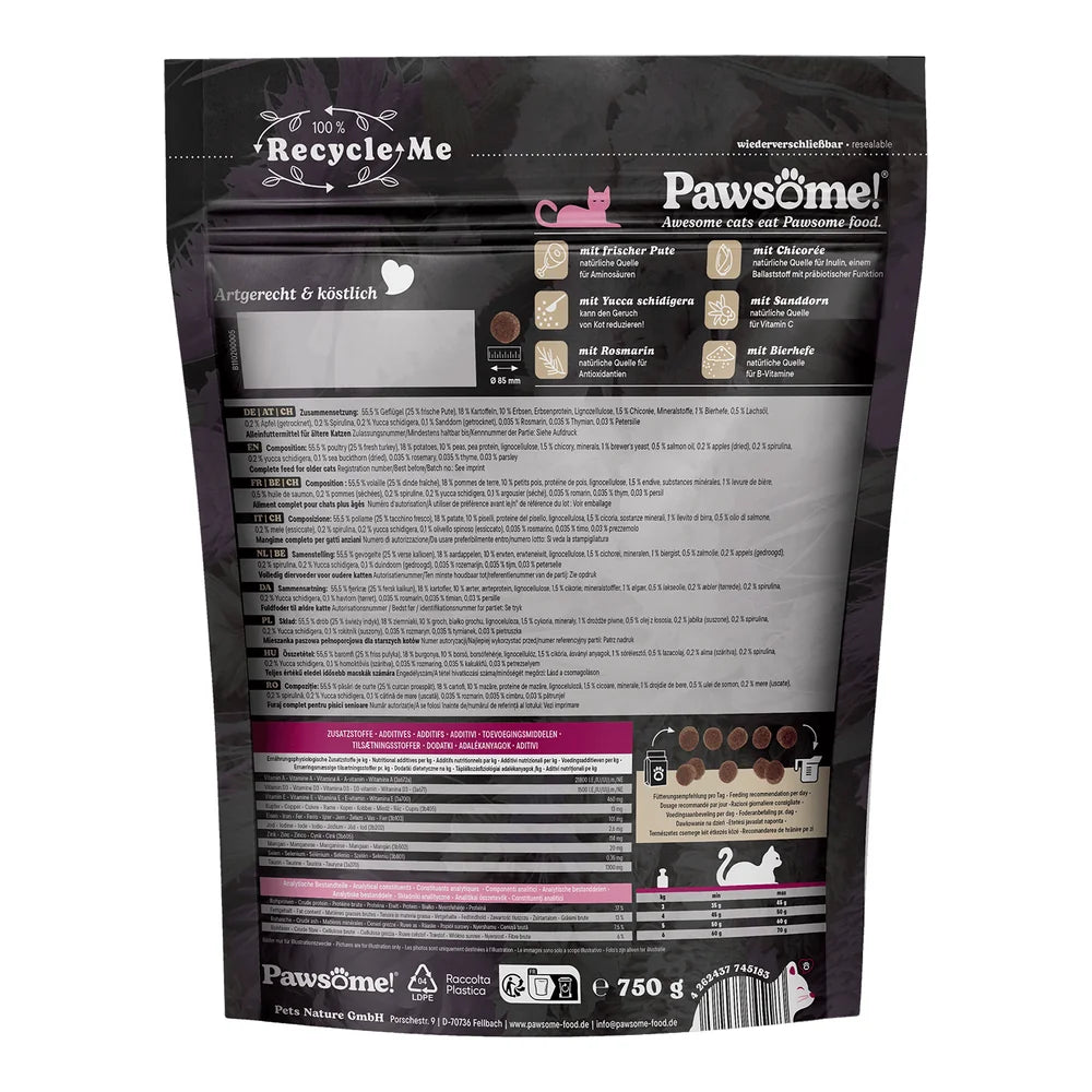 Pawsome Fresh & Dry Senior Pute 750g