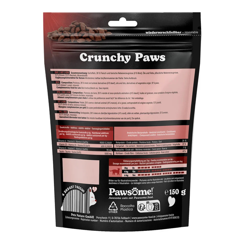 Pawsome Crunchy Paws Rind 150g