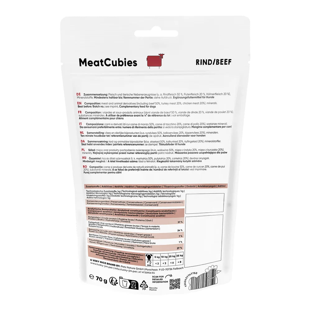 Lucky Jim MeatCubies Rind 70g
