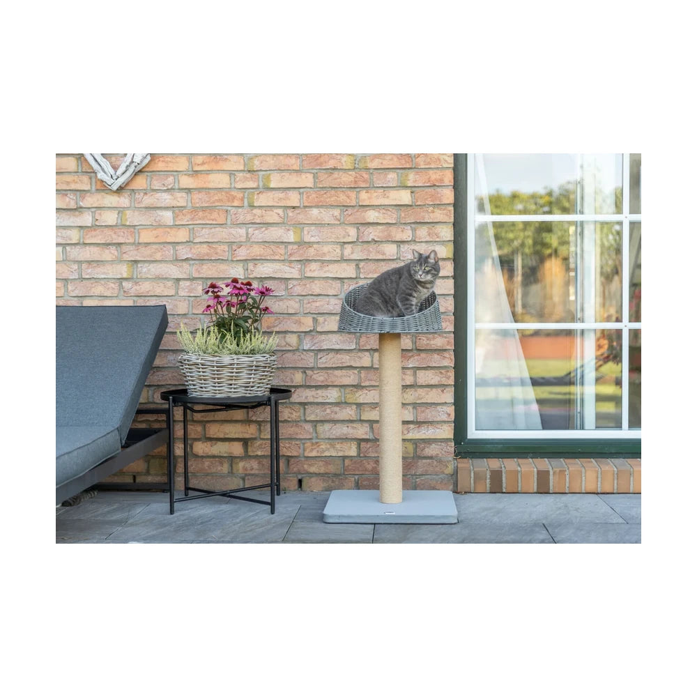 TRIXIE Outdoor Kratzbaum Amalia aus Polyrattan 88cm, grau