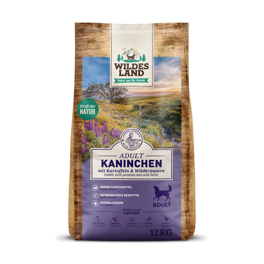 Wildes Land Kaninchen mit Kartoffeln