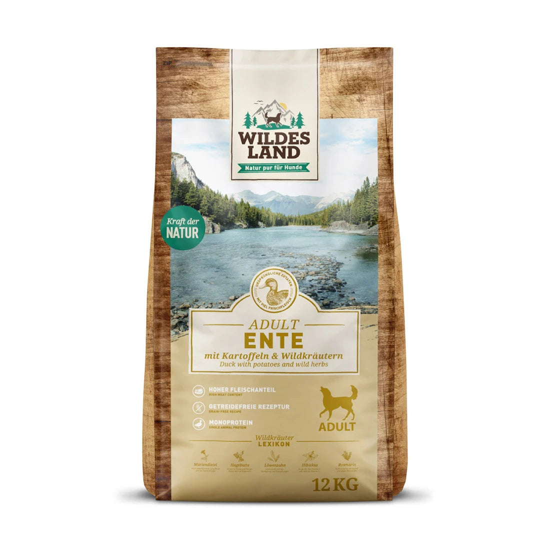 Wildes Land Ente mit Kartoffeln