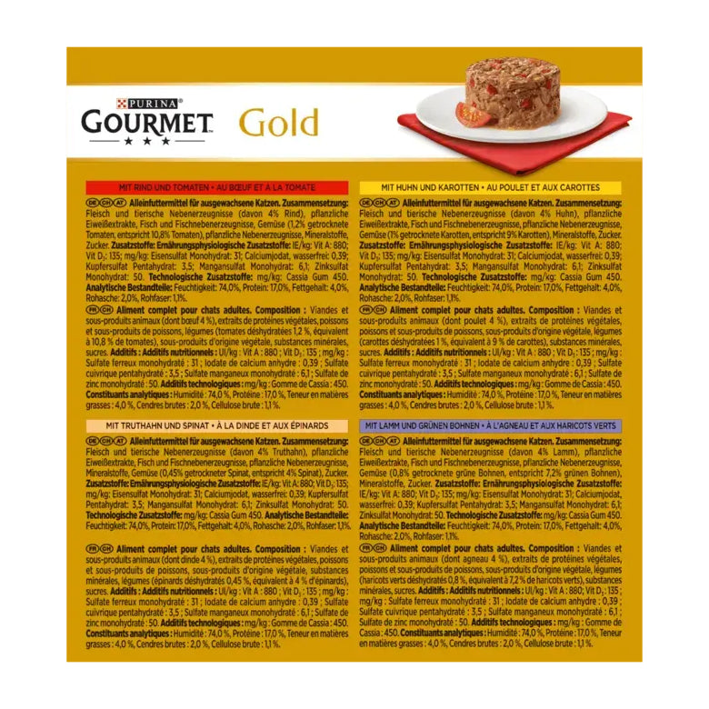 GOURMET Gold Raffiniertes Ragout mit Fleischvariationen 8x85g