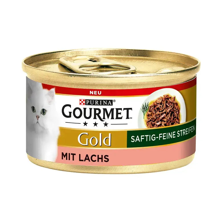 GOURMET Gold Saftig-feine Streifen mit Lachs 85g