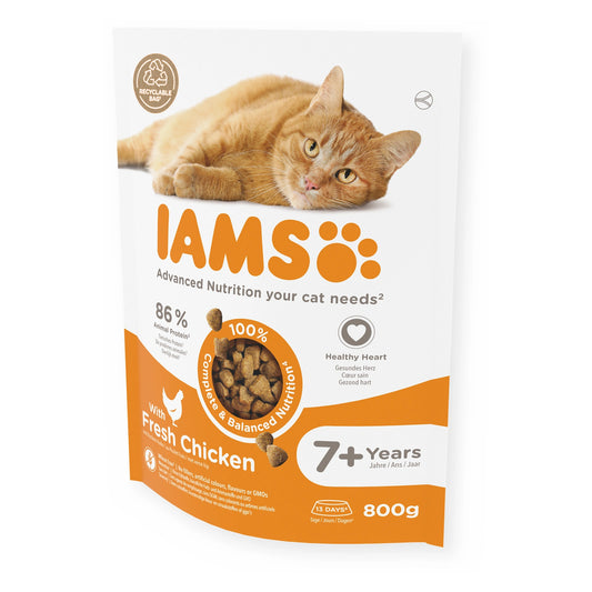 IAMS Trockenfutter Senior 7+ mit frischem Huhn 800g