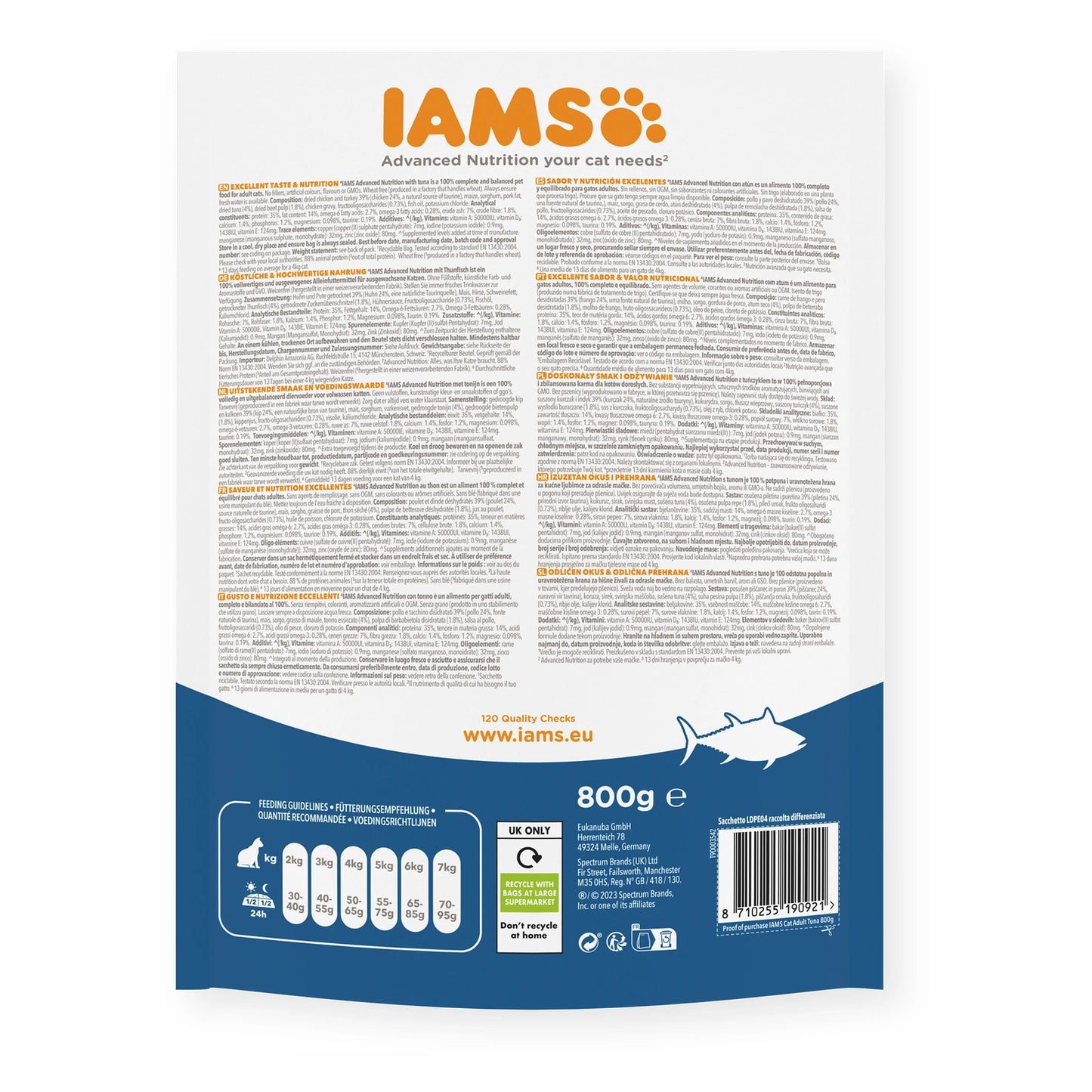 IAMS Trockenfutter Adult mit Thunfisch 800g