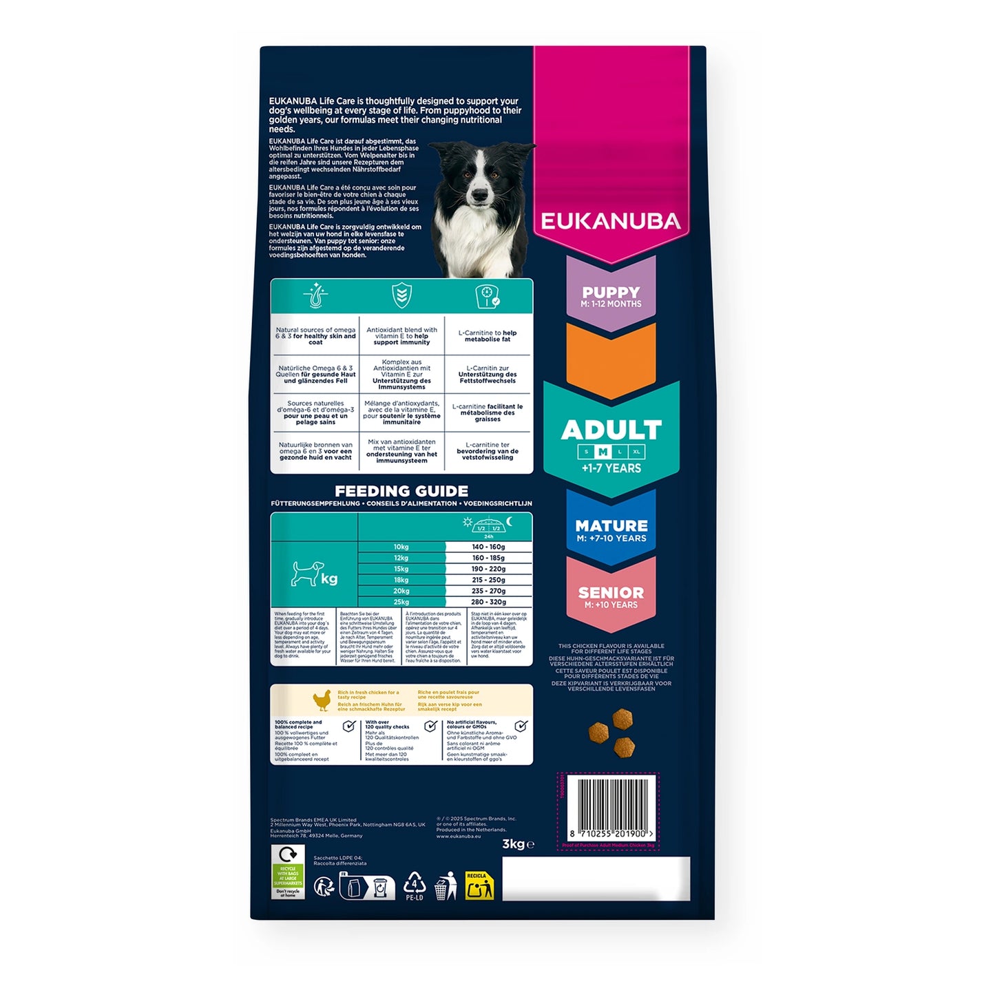 EUKANUBA Adult für mittelgroße Rassen mit frischem Huhn 3kg