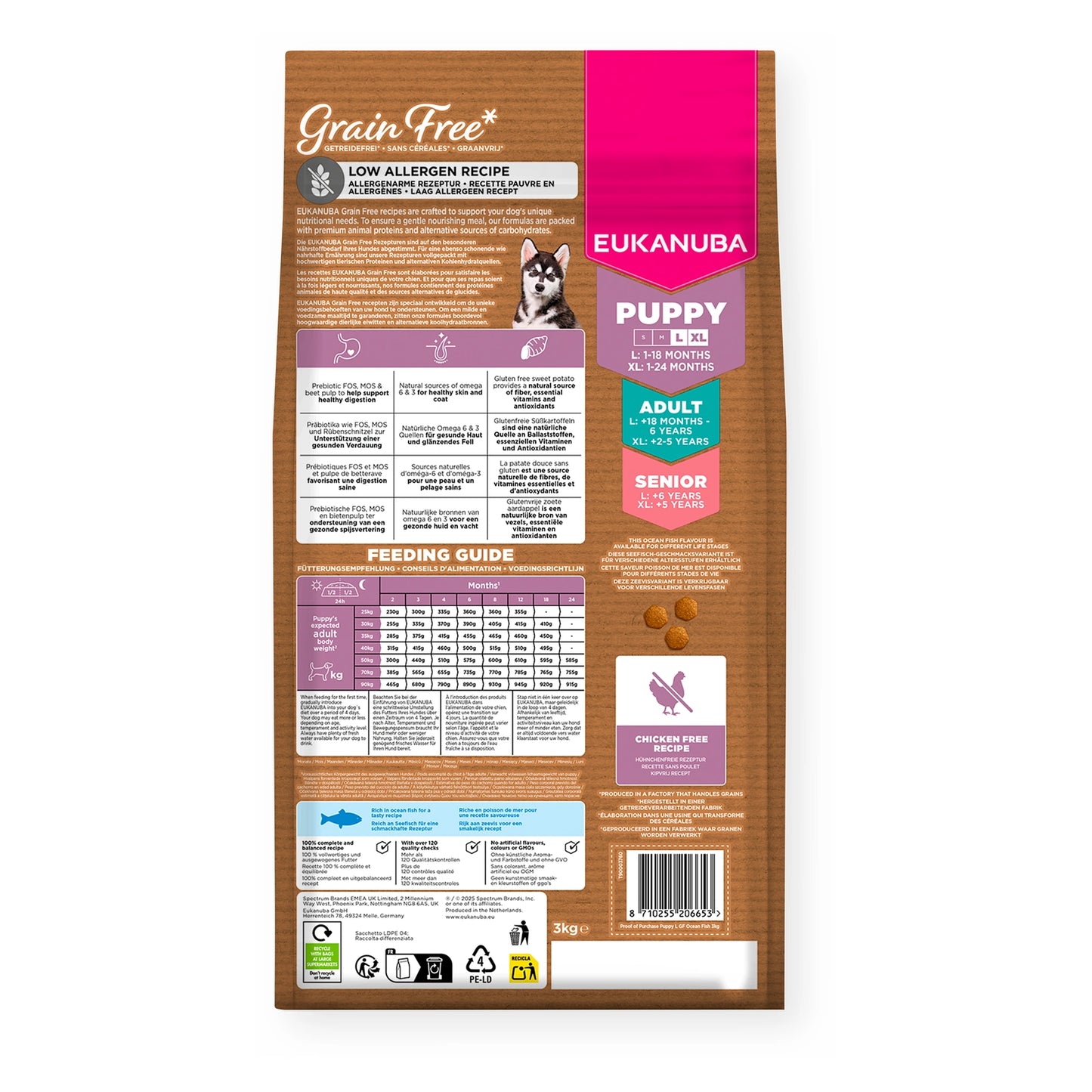 EUKANUBA Grain Free für Welpen großer Rassen mit Seefisch 3kg