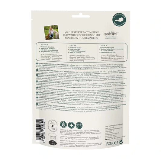 DOG'S LOVE Training Treats Hirsch 150g
