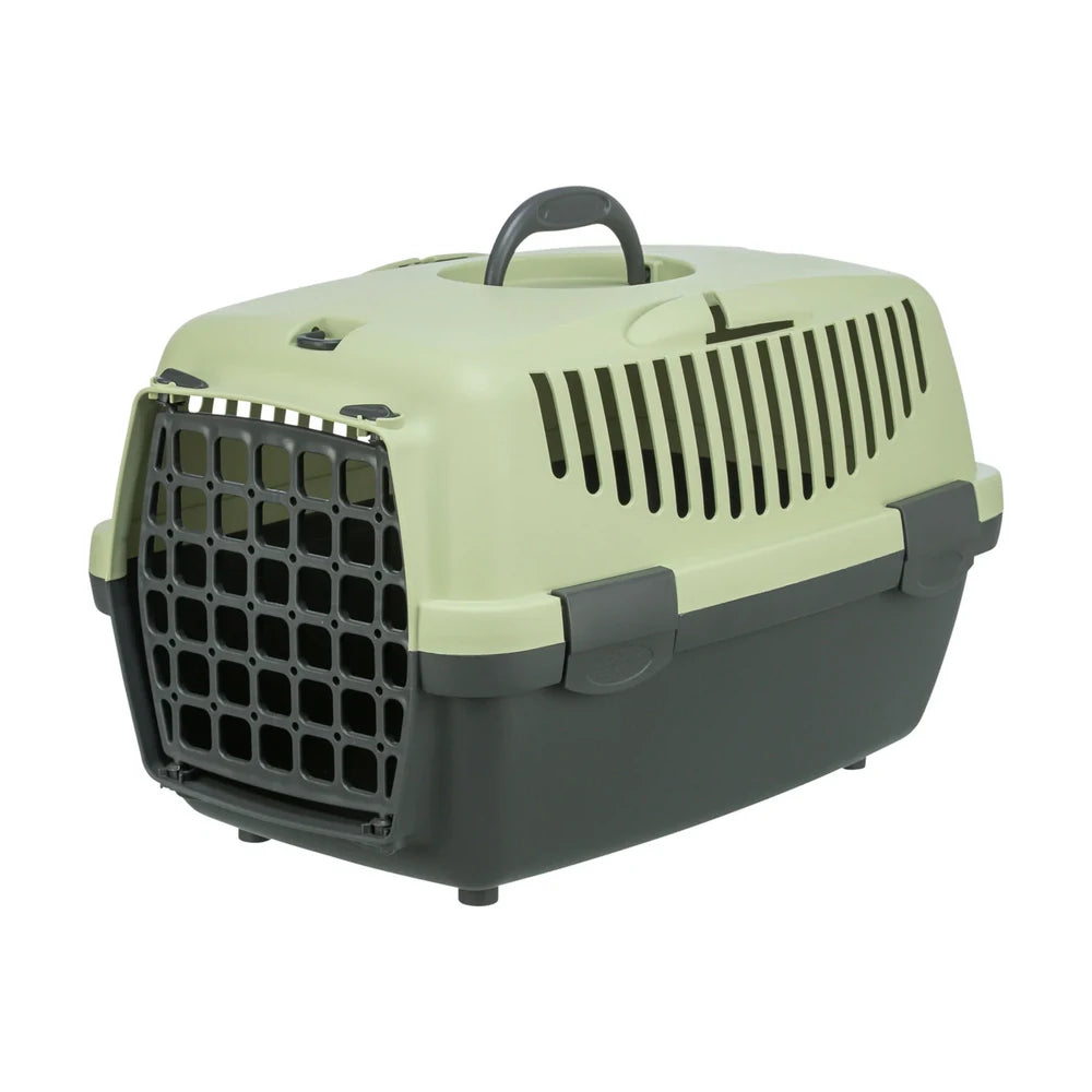 TRIXIE Transportbox Capri 2, XS-S: 37x34x55cm - dunkelgrau/pastellgrün