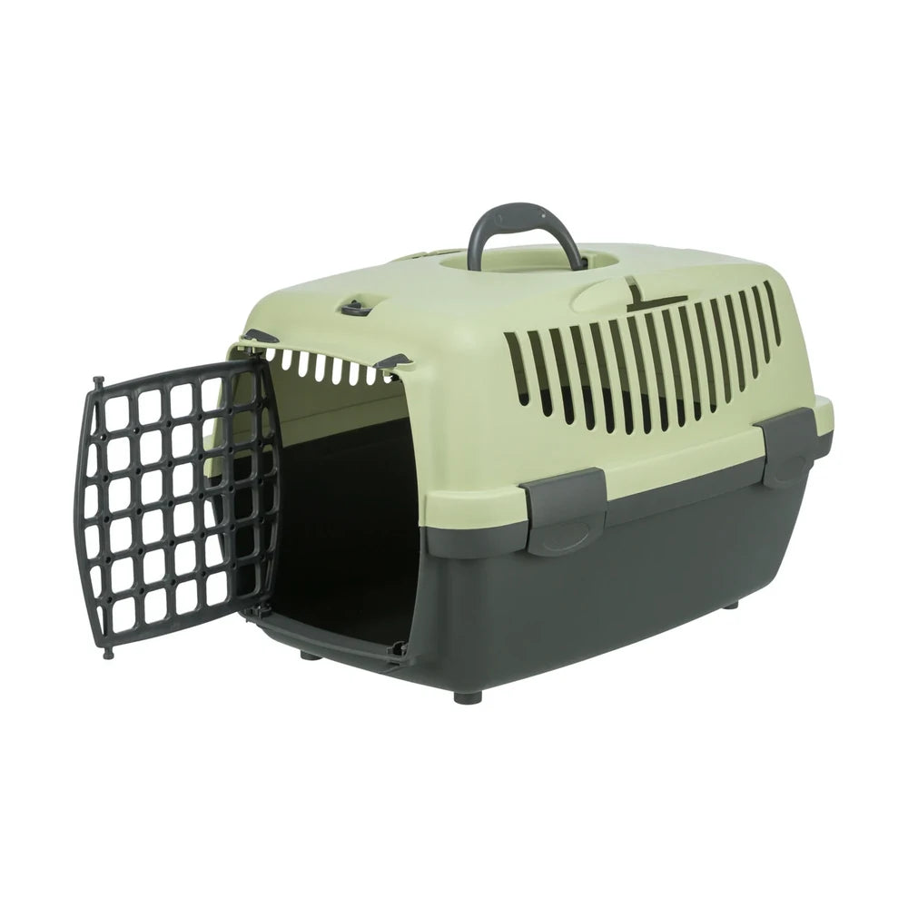 TRIXIE Transportbox Capri 2, XS-S: 37x34x55cm - dunkelgrau/pastellgrün